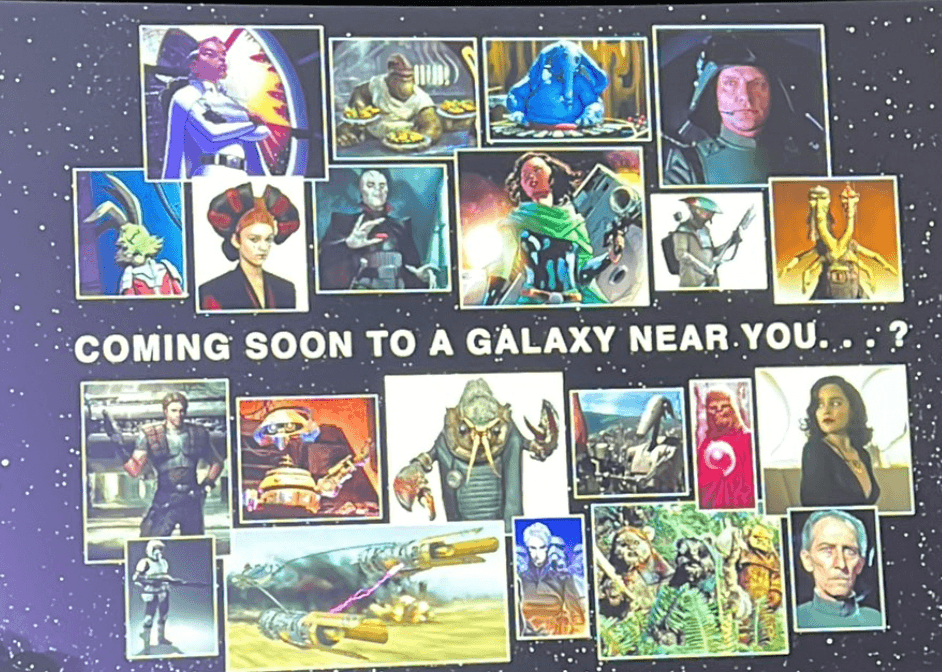 A look at a number of Star Wars characters tiled "Coming Soon to a Galaxy Near You...?"