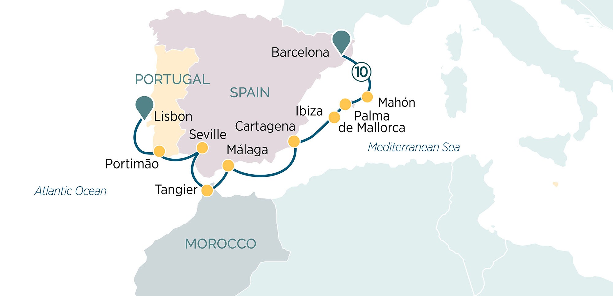 Pearls of Southern Spain Map