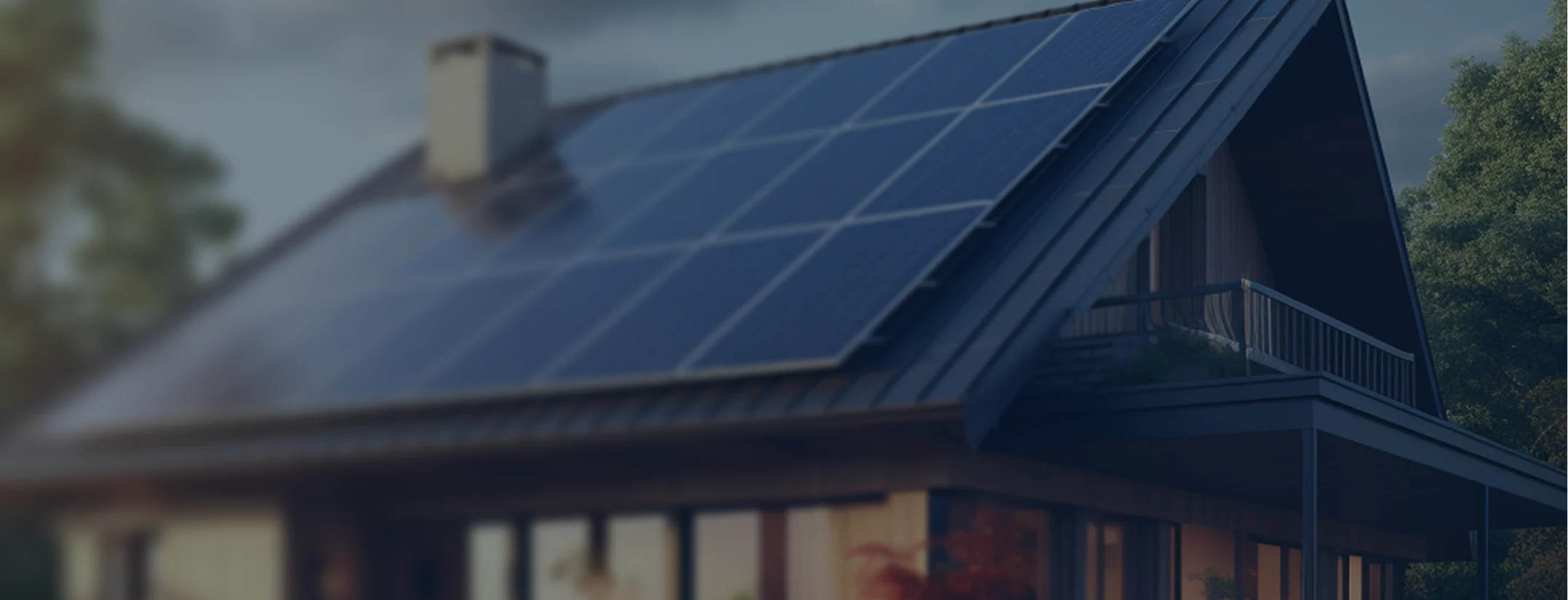 house roof with solar panels