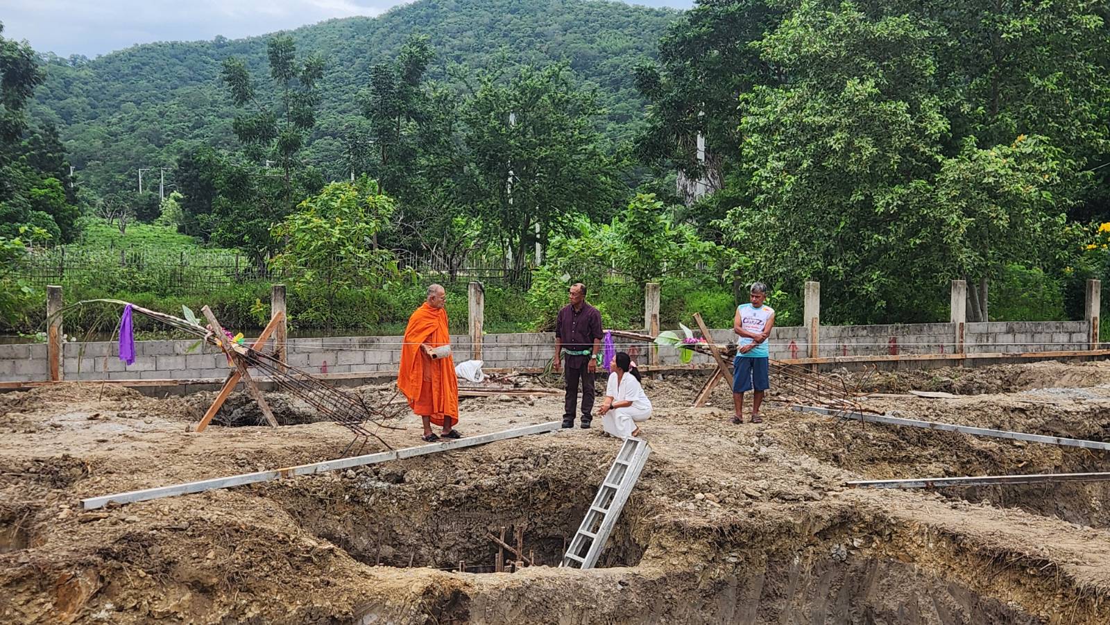 Monk blessing the first footing
