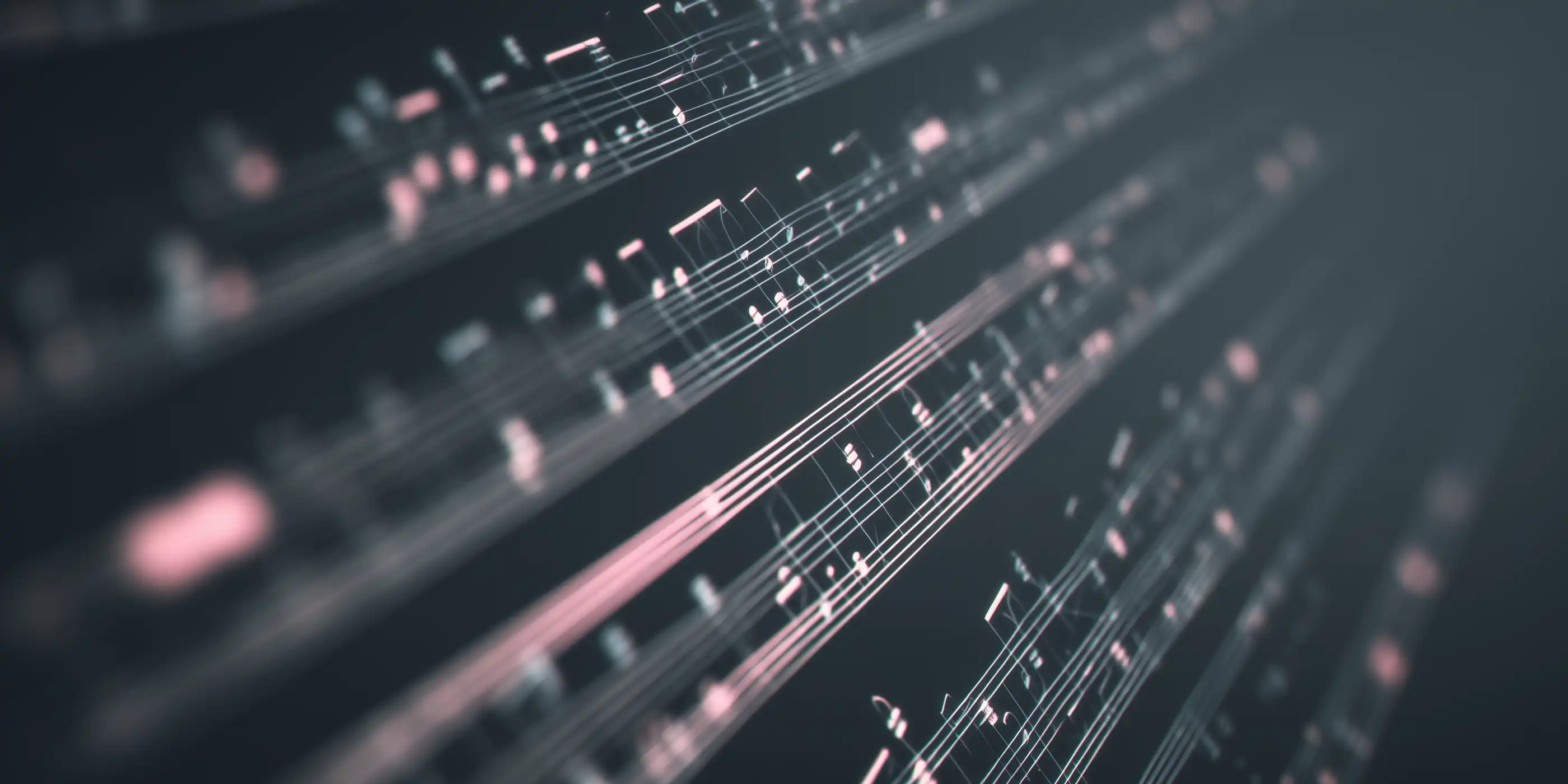 closeup negative of sheet music with music notes on it.