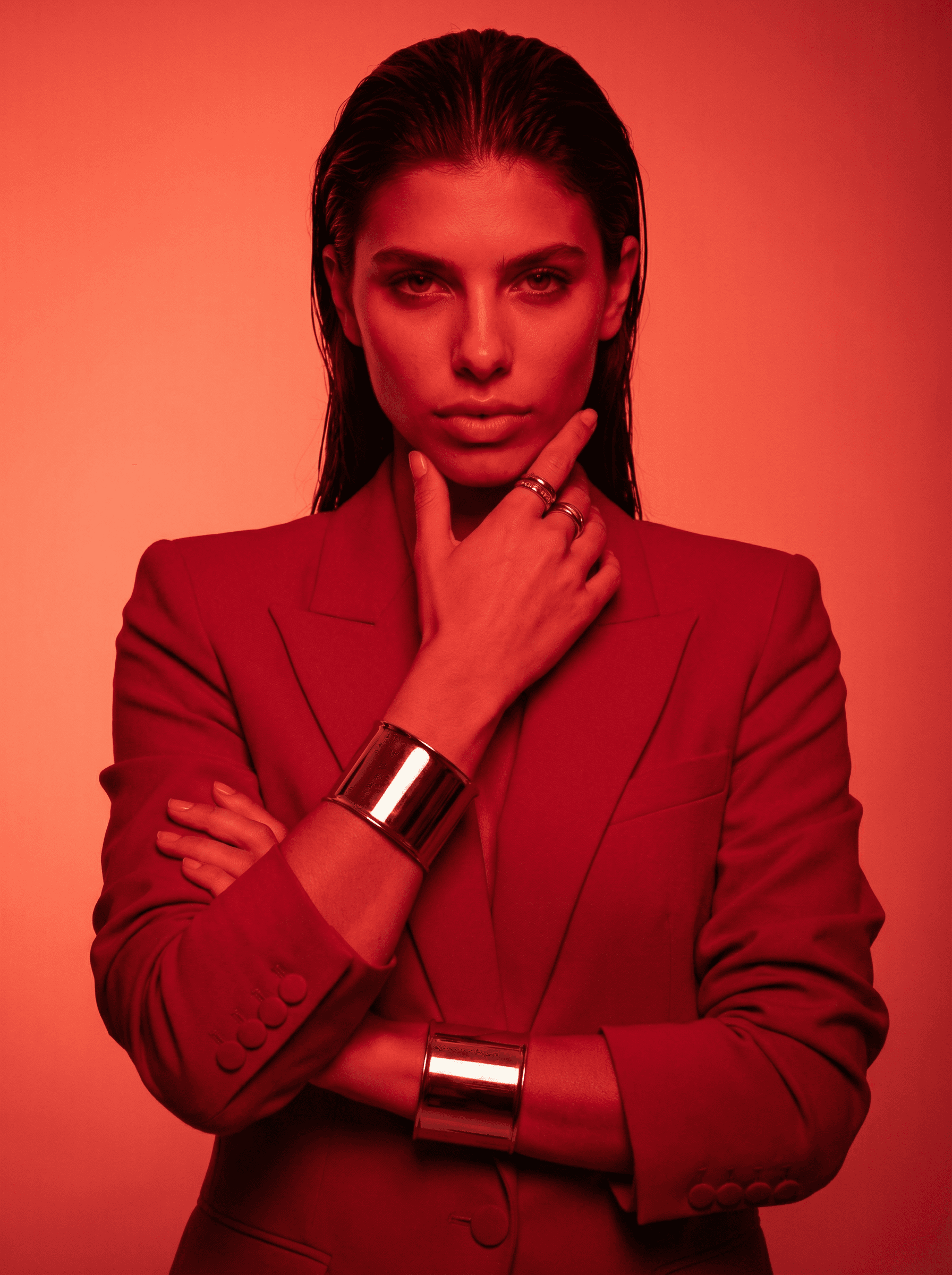 Family posing together for a group portrait.