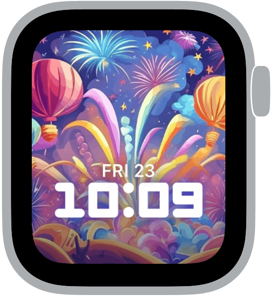 an apple watch face from the new yeasrs eve 2025 collection