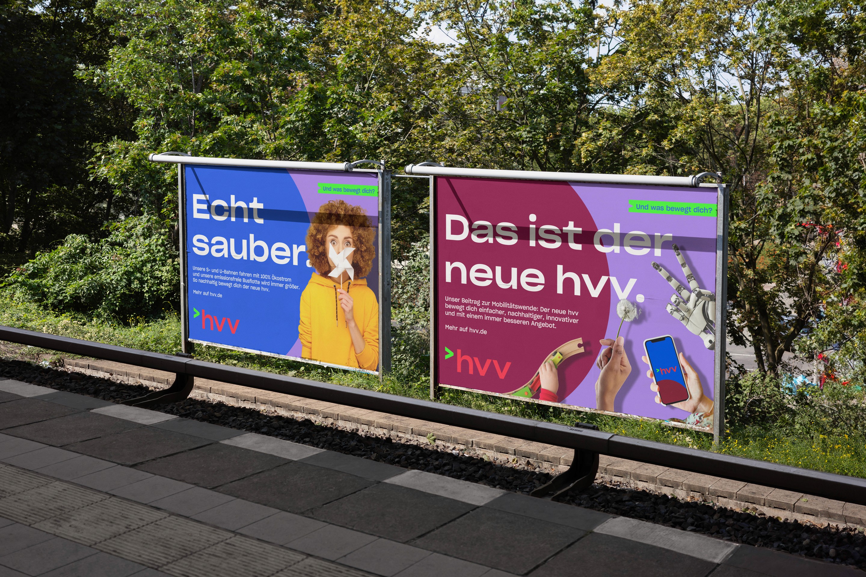 Billboard campaign introducing the new hvv brand and public transport experience.