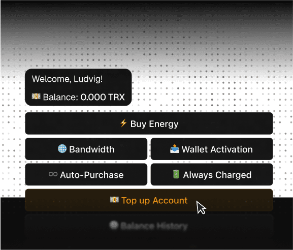 Top up for tron energy
