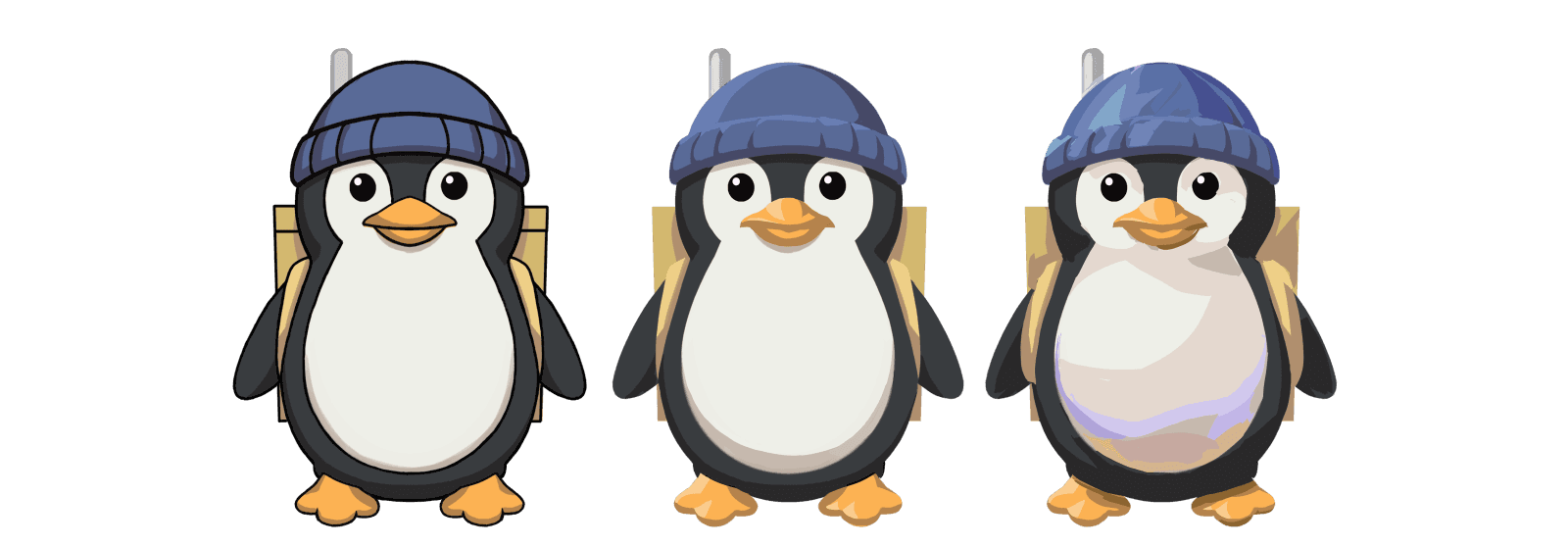 Dan the Penguin · Style Variations