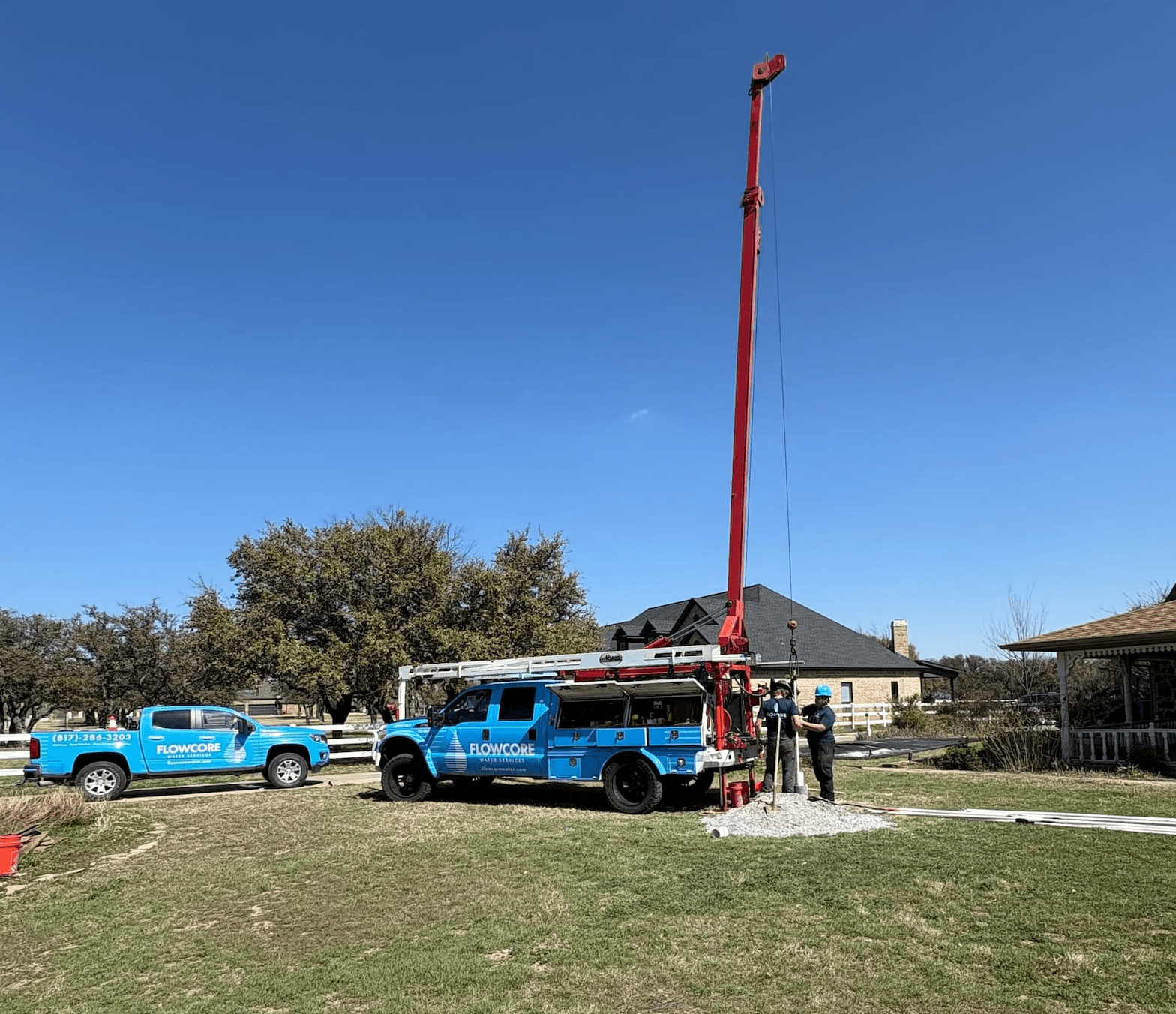 Water well drilling on a semi-rural property North Texas