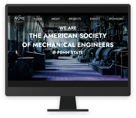 A screenshot of the finished home screen for the website.