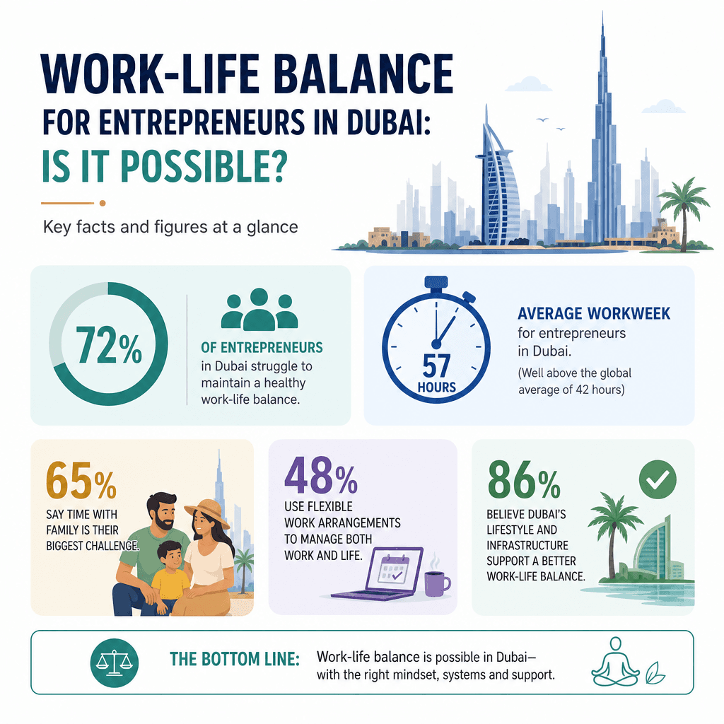 Infographic: Work-Life Balance for Entrepreneurs in Dubai: Is It Possible?