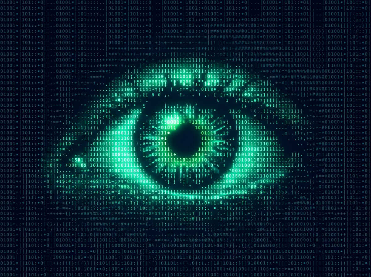 close-up illustration of a human eye.