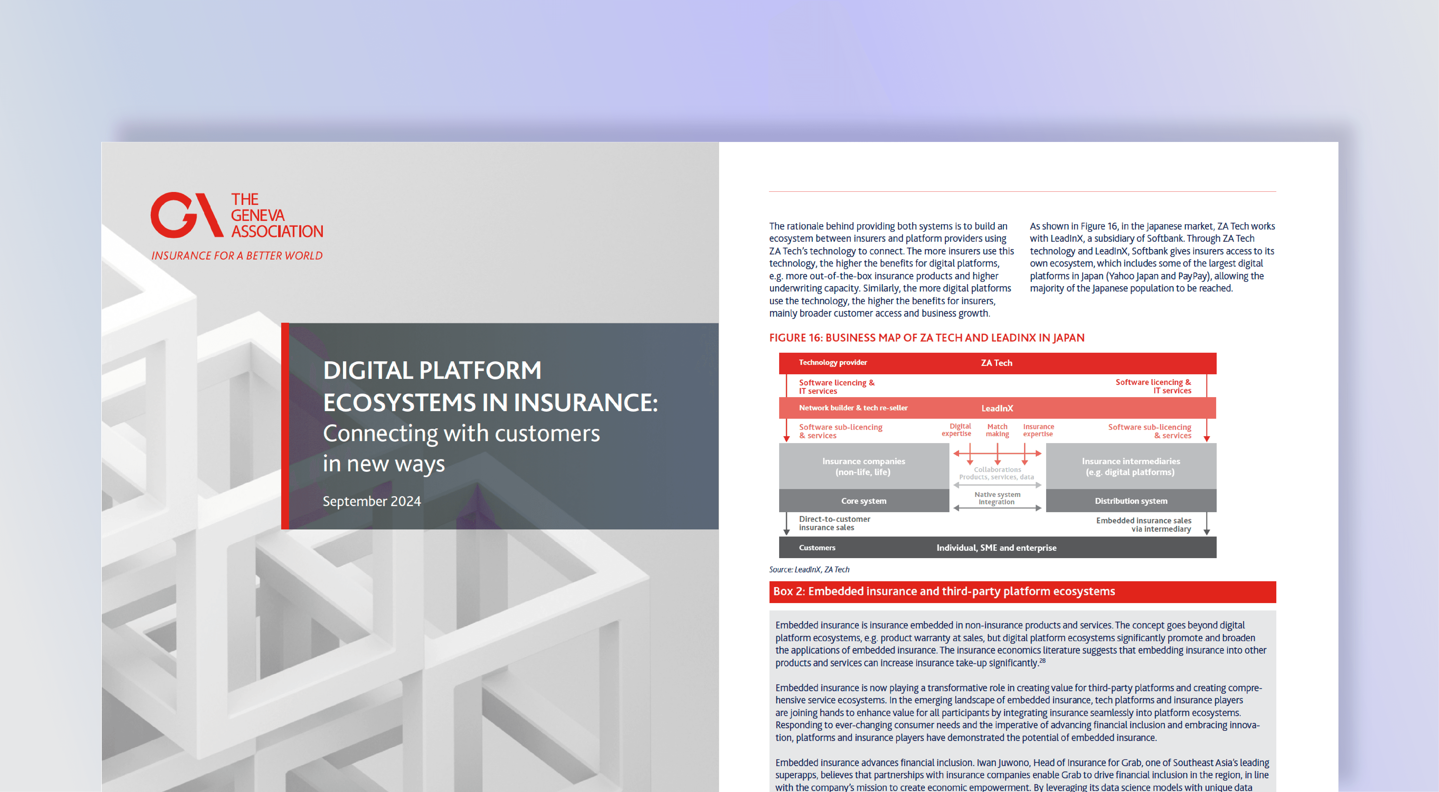 a booklet showing the title Digital Platform Ecosystems in Insurance