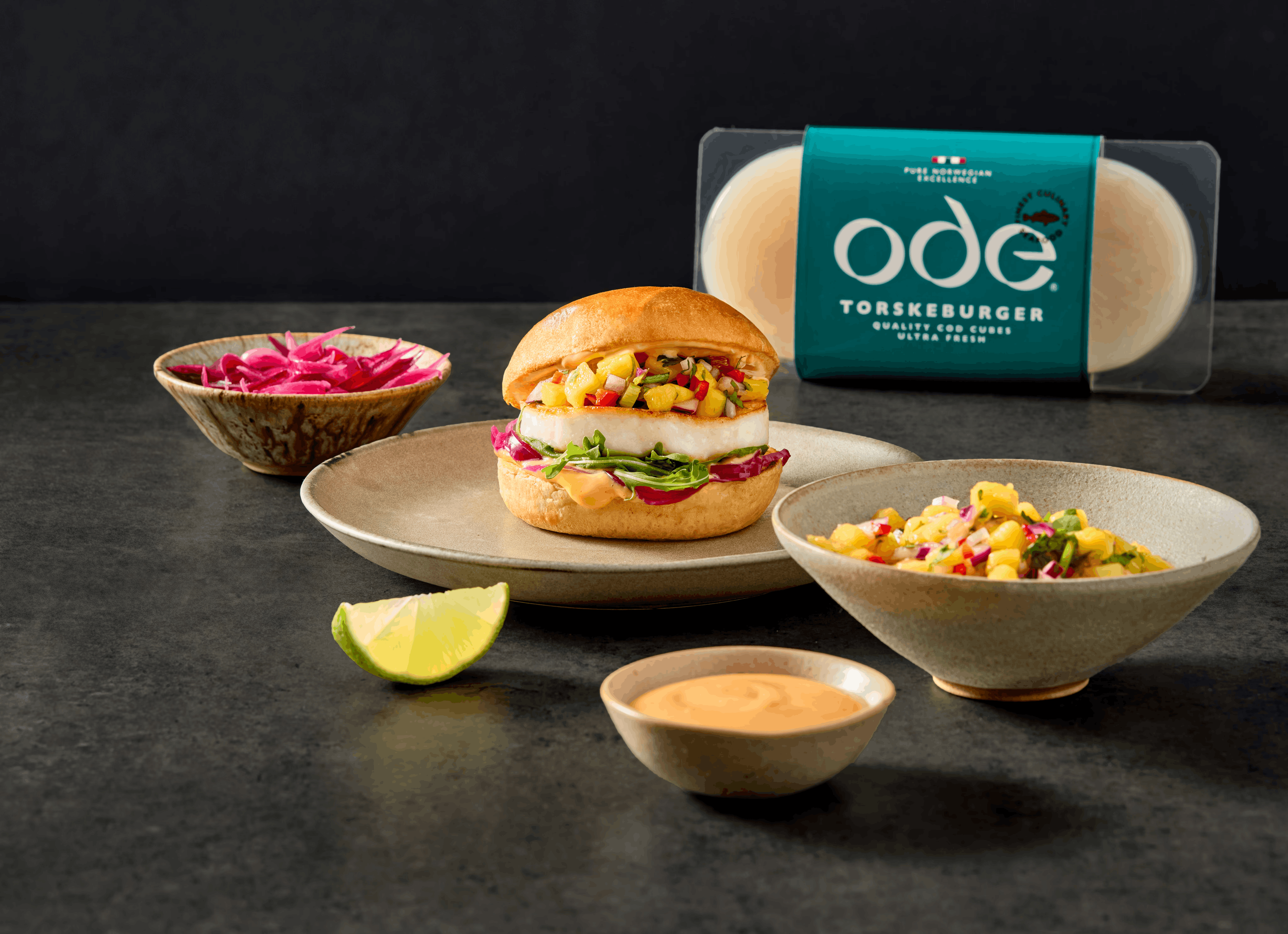Ode torskeburger med mangosalsa