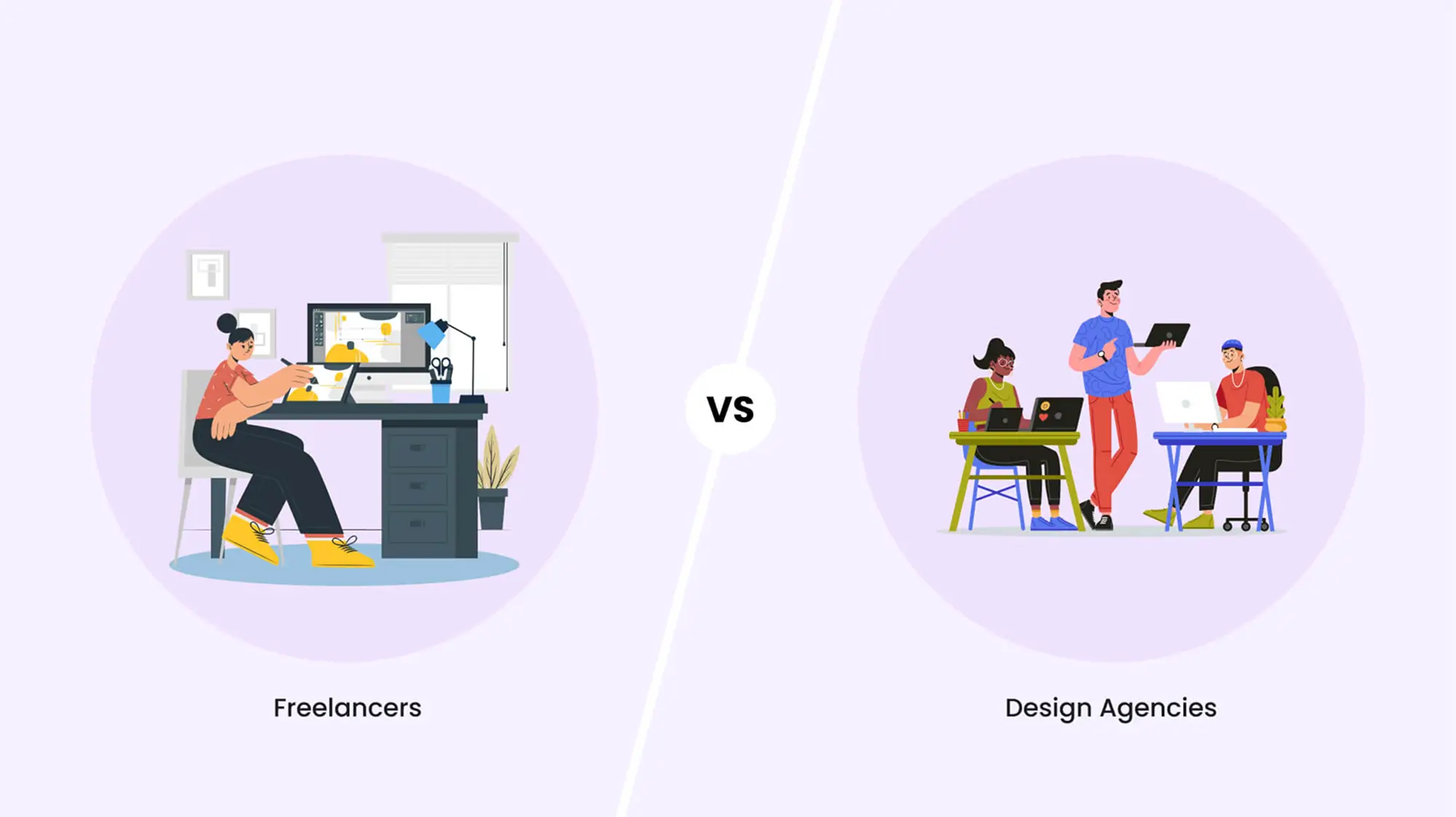 Solo freelancer versus a collaborative agency team