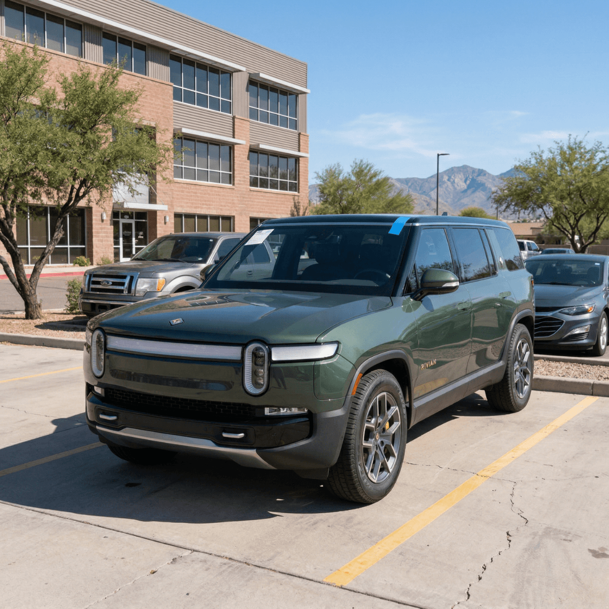 Dark green Lincoln Aviator SUV pictured after a seamless auto glass appointment in Globe, AZ