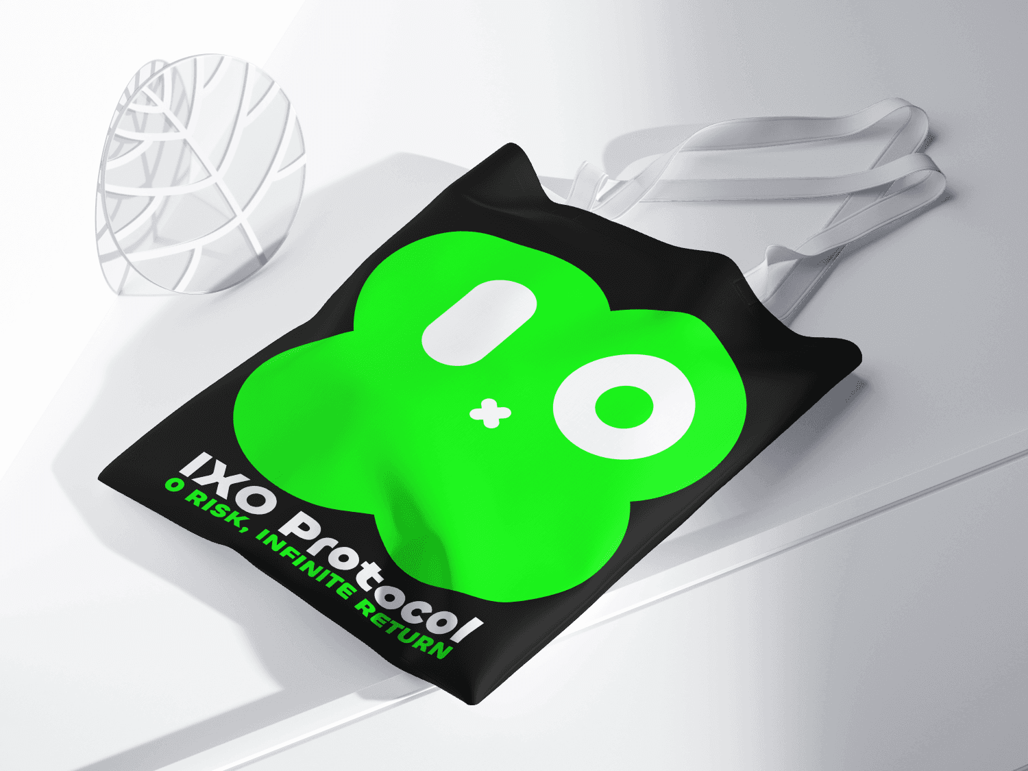 Visual identity for IXO Protocol by VaporAviator, featuring futuristic typography and structured data layouts, reflecting blockchain innovation.