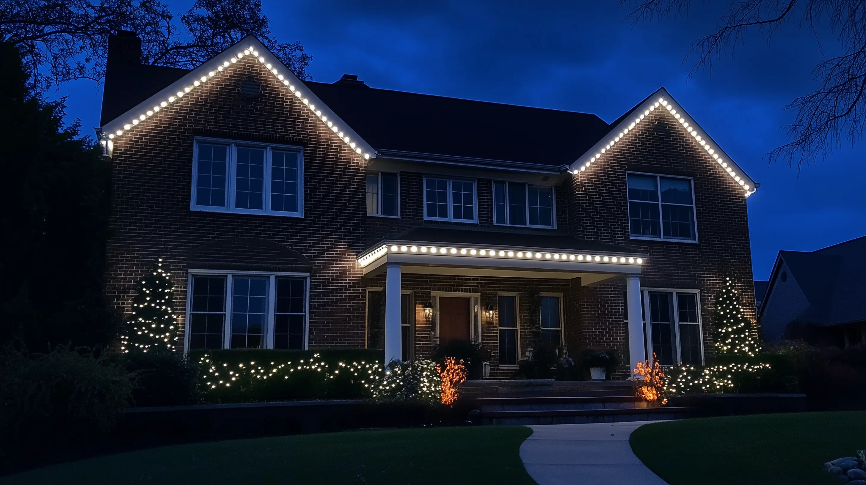 Professional Christmas Light Installation in Chester County, PA done by Mammoth Lights