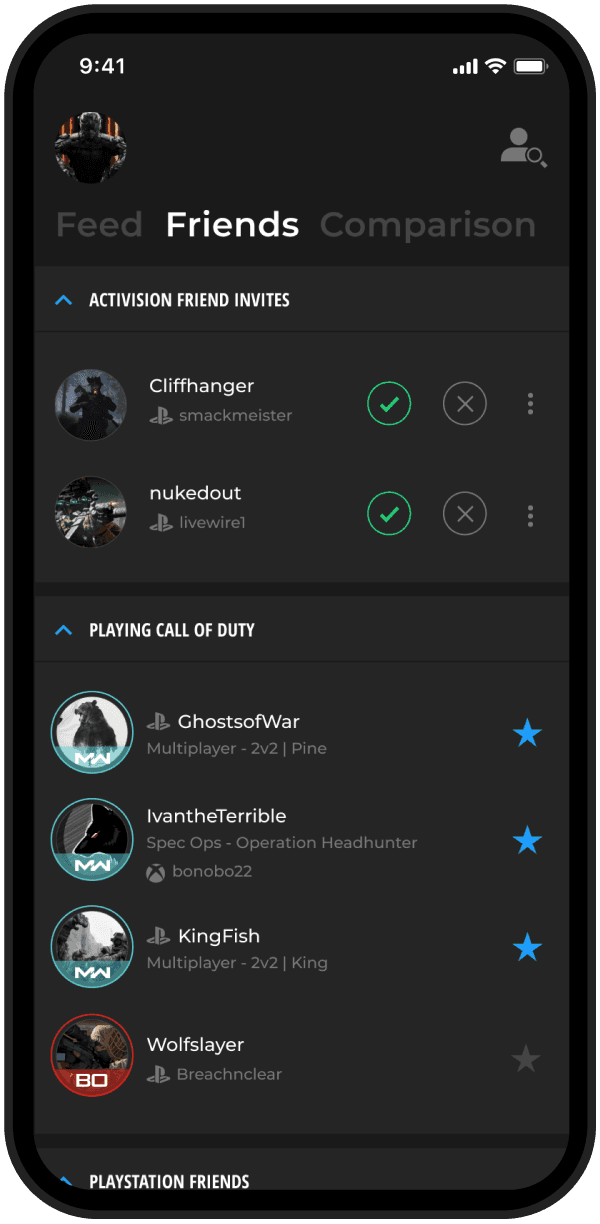 Friends list