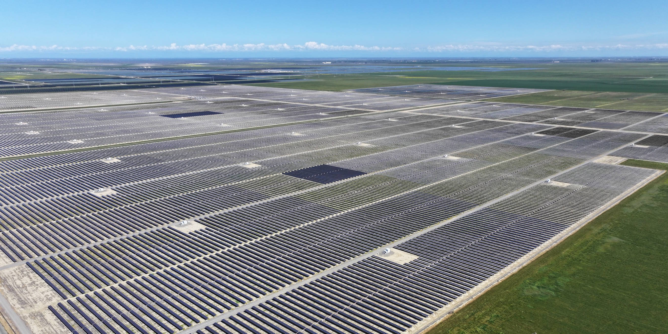 Aerial view of existing solar development in the Westlands Water District service area.