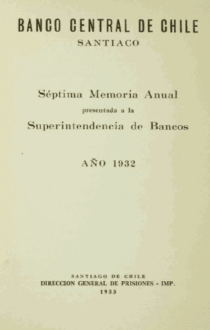 Banco Central de Chile. Memoria Anual 1932