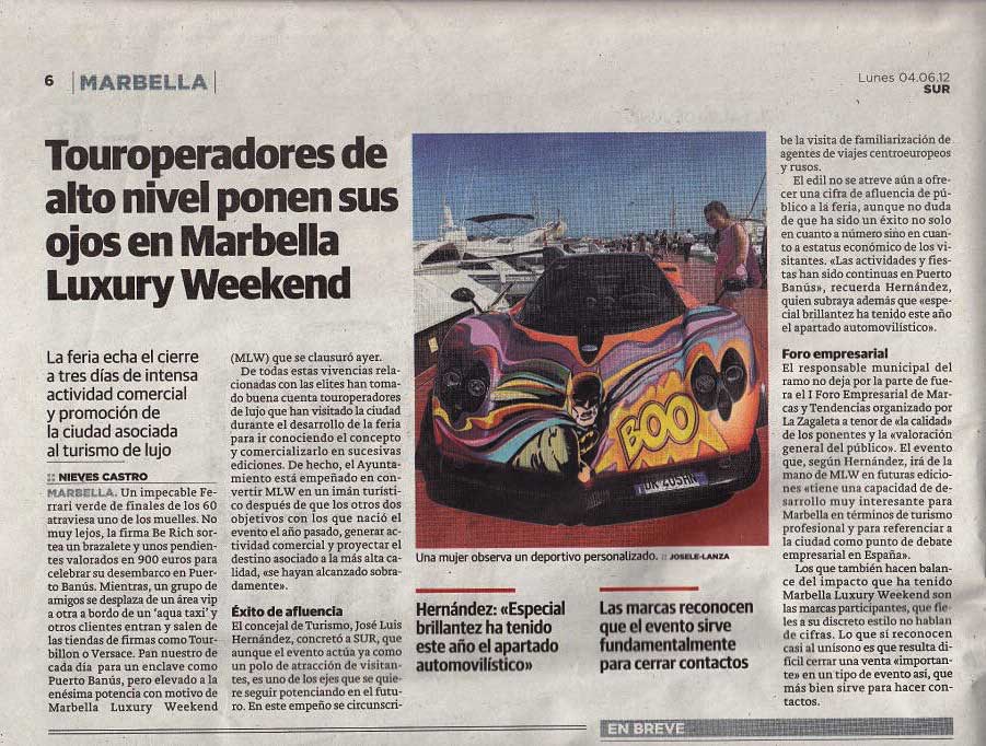 Pagani Zonda F intervenido por la artista plástica Daniela Boo firmado por su creador el diseñador Horacio Pagani, ganador del premio Compasso d'Oro MIlan en 2022.