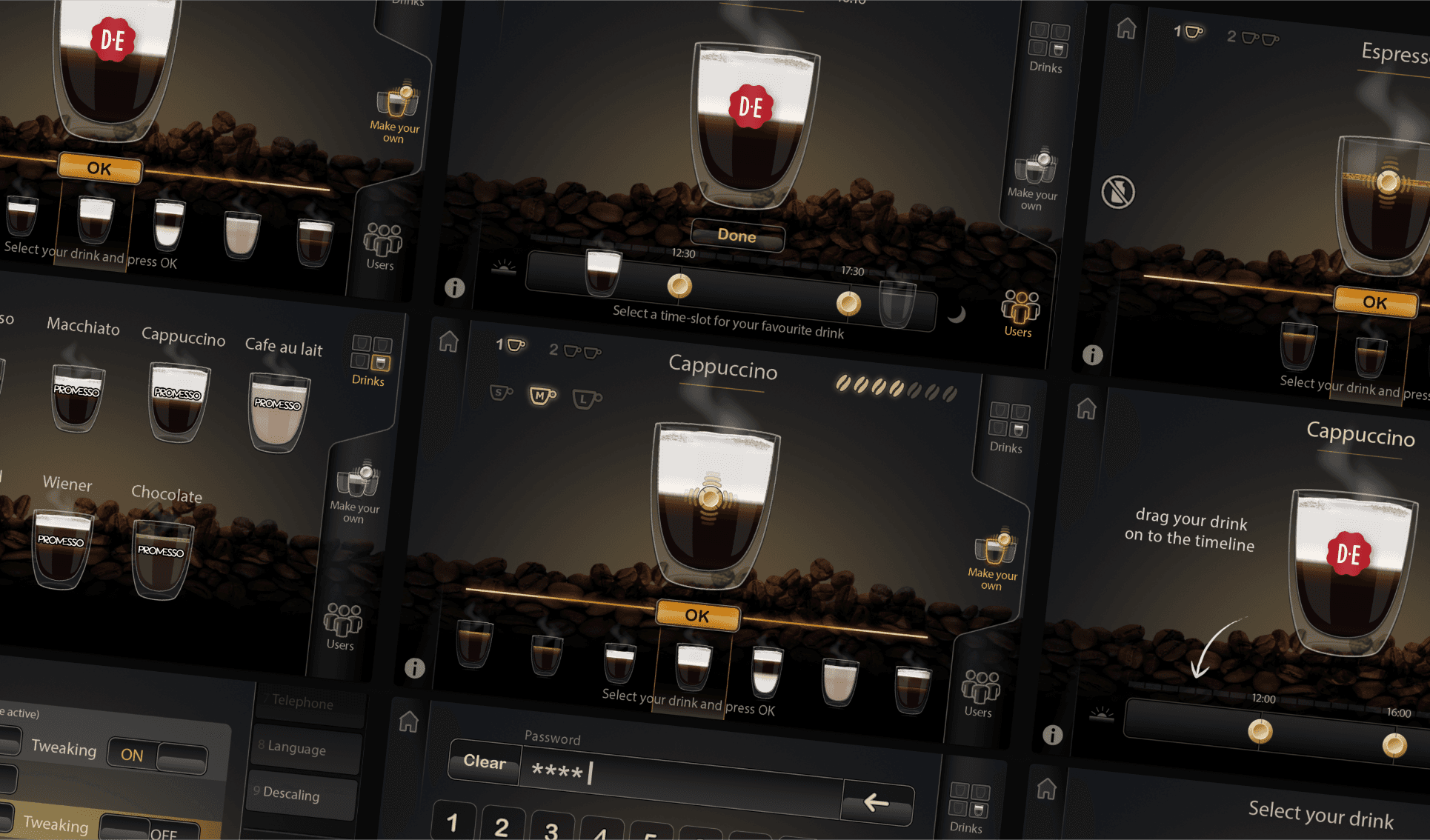Image of UX Design of coffee machine for Jacobs / Douwe Egberts