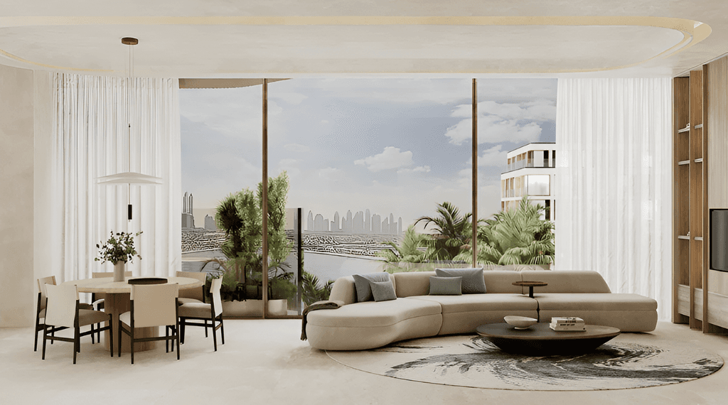 Bright and airy Helvetia Marine living room, showcasing contemporary furnishings and marine-themed accents.