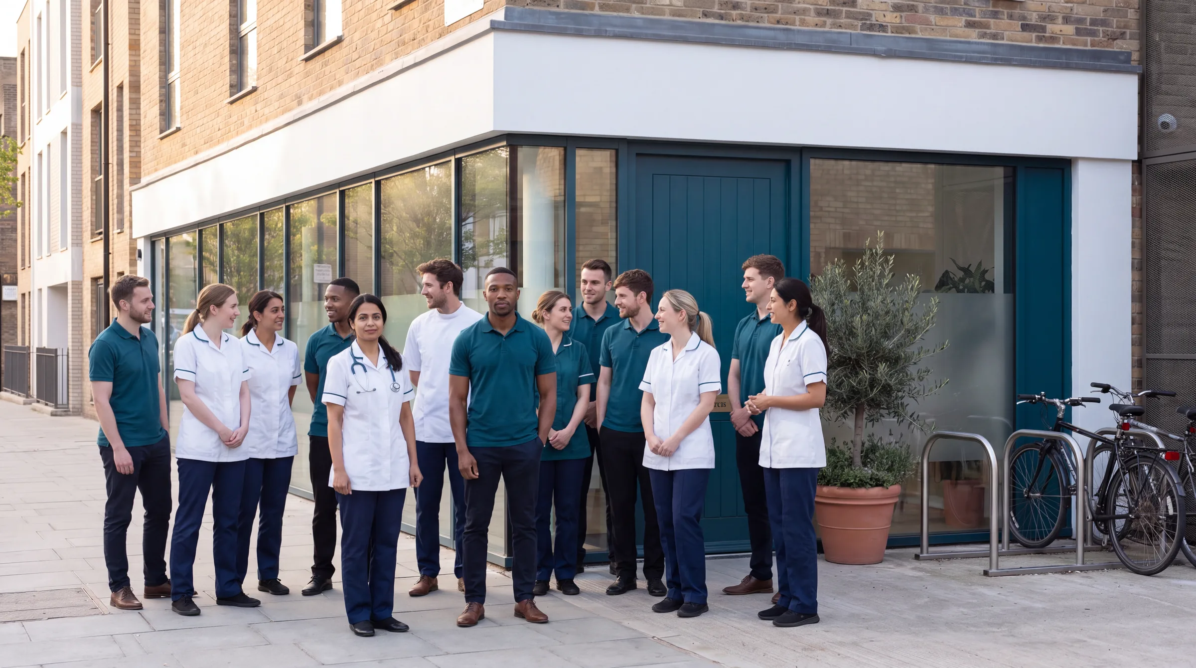 The Halden team outside the clinic