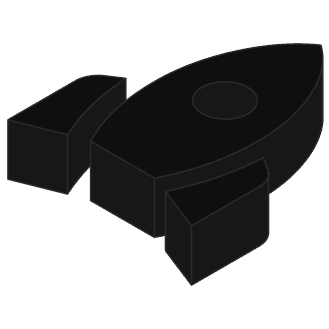 A sleek white rocket ship set against a dark black background, representing the theme of space travel.