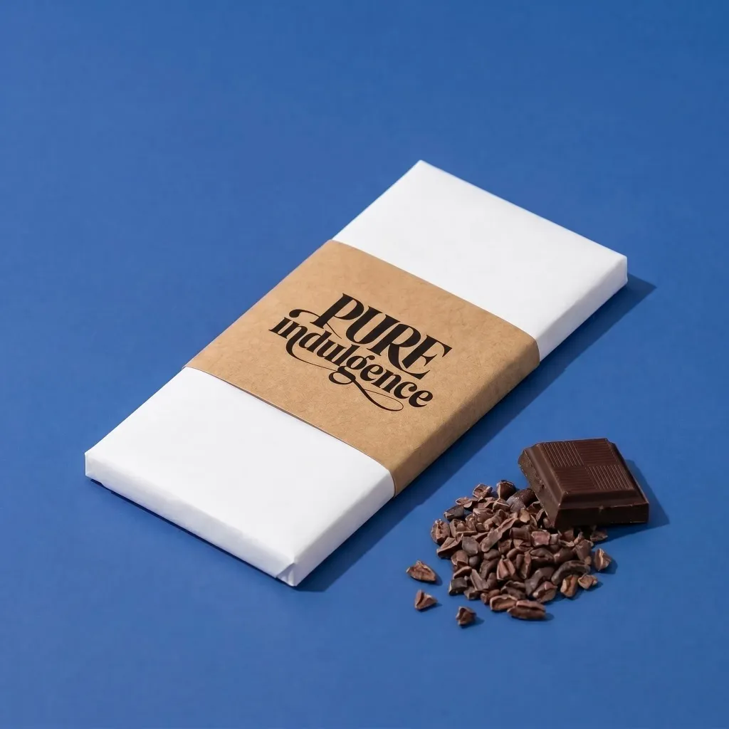 Elegant chocolate bar packaging design featuring clean typography and a neutral color palette. By a branding expert.