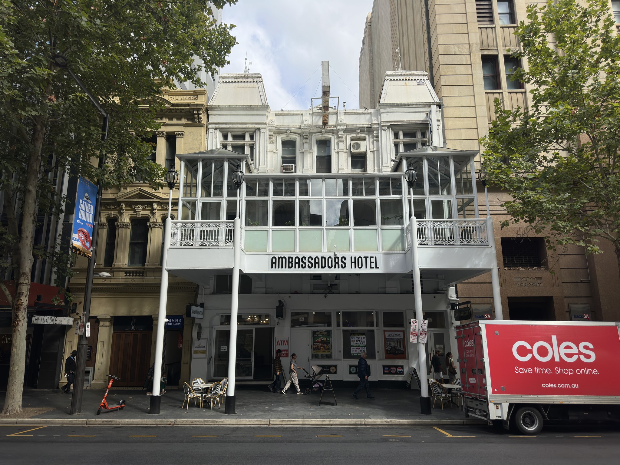 Historic Ambassadors Hotel building in central Adelaide