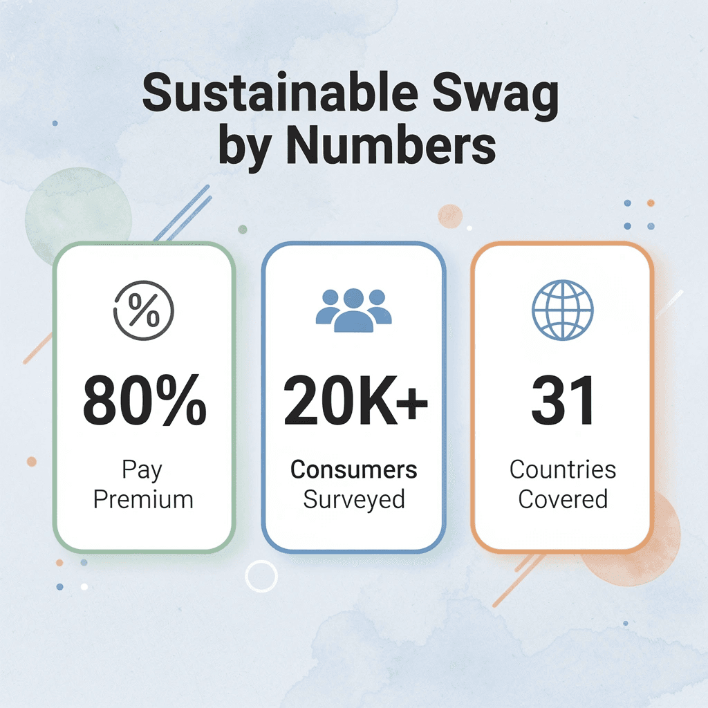 Infographic showing key statistics from PwC 2024 consumer sustainability survey