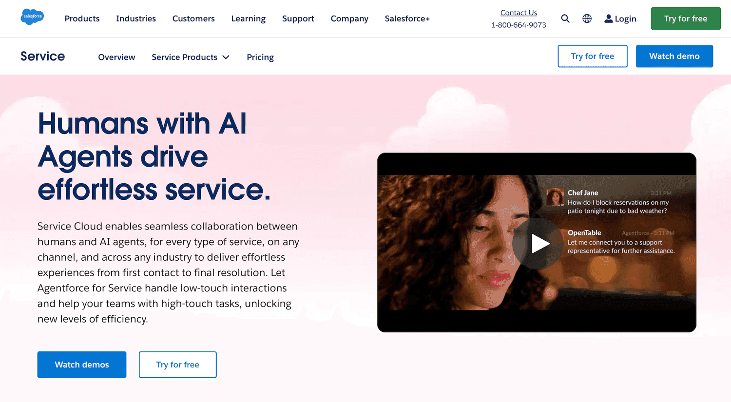 Salesforce Service homepage