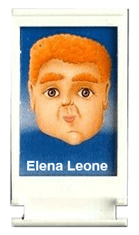 Frans from Guess Who, but it says "Elena Leone" at the bottom