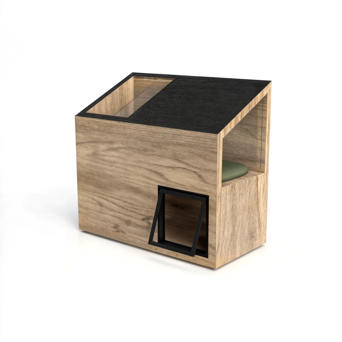 3d visualisatie van een buitenverblijf voor een kat