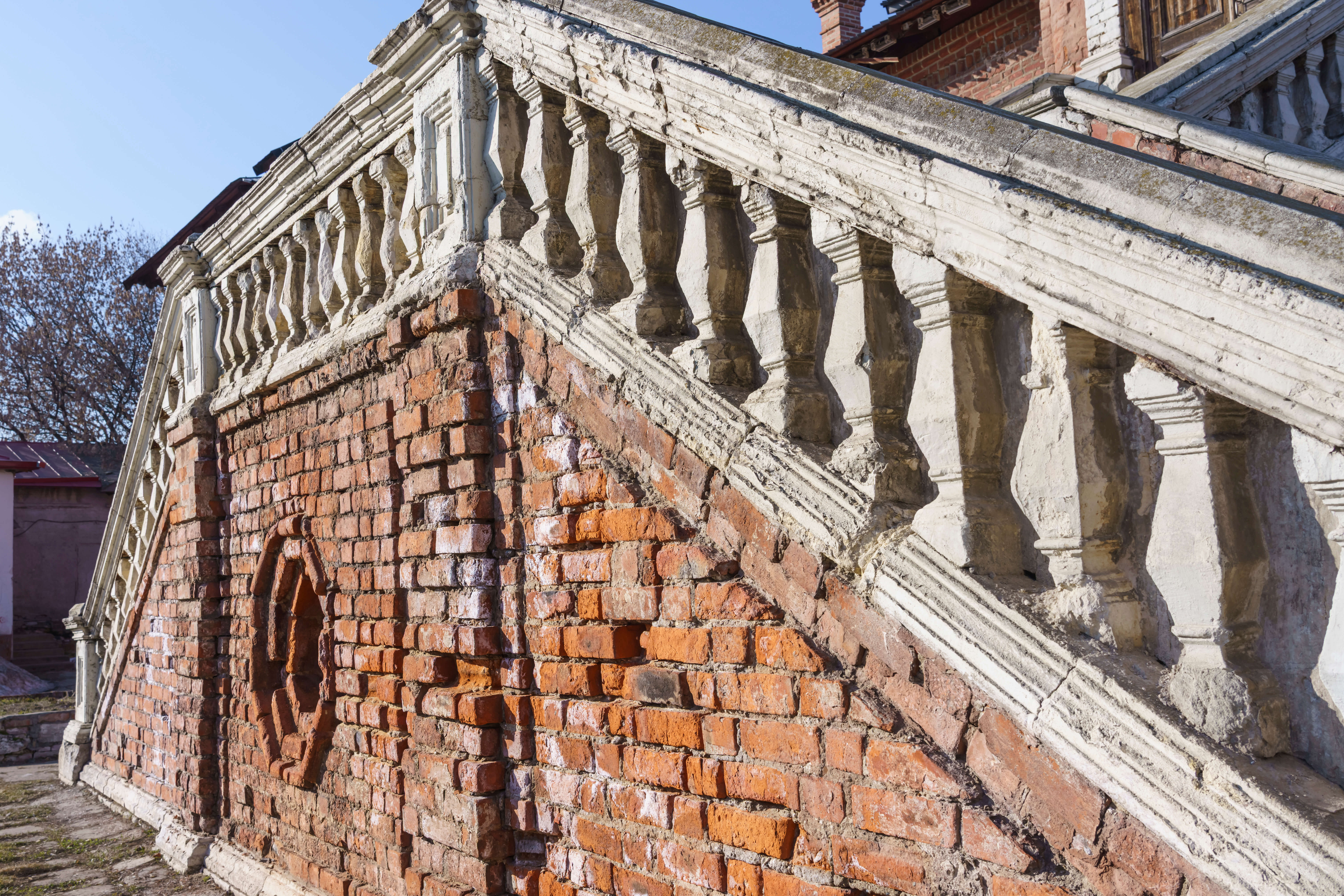brown and white brick wall