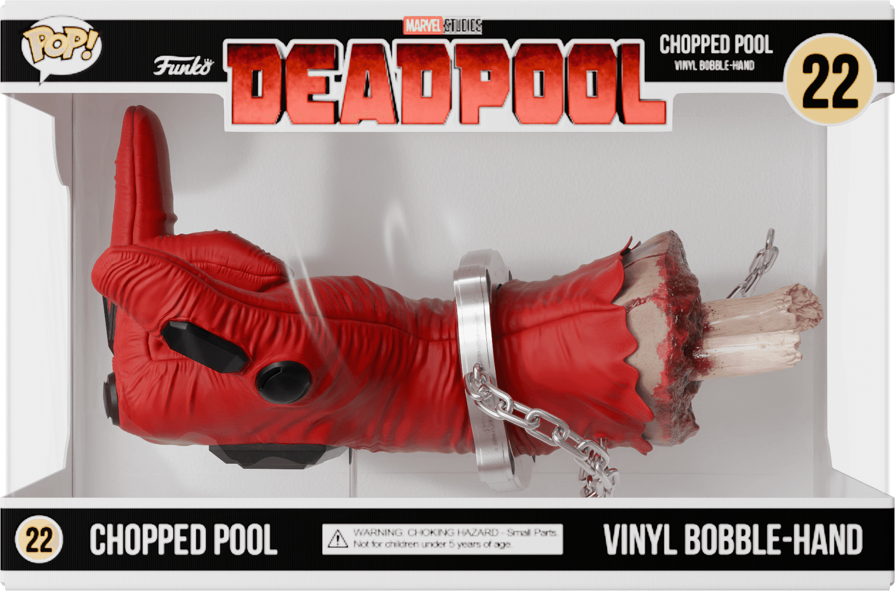 This collectible piece is a custom 3D recreation of Deadpool’s iconic hand, designed in ORRRRICO’s signature Funko-inspired style.