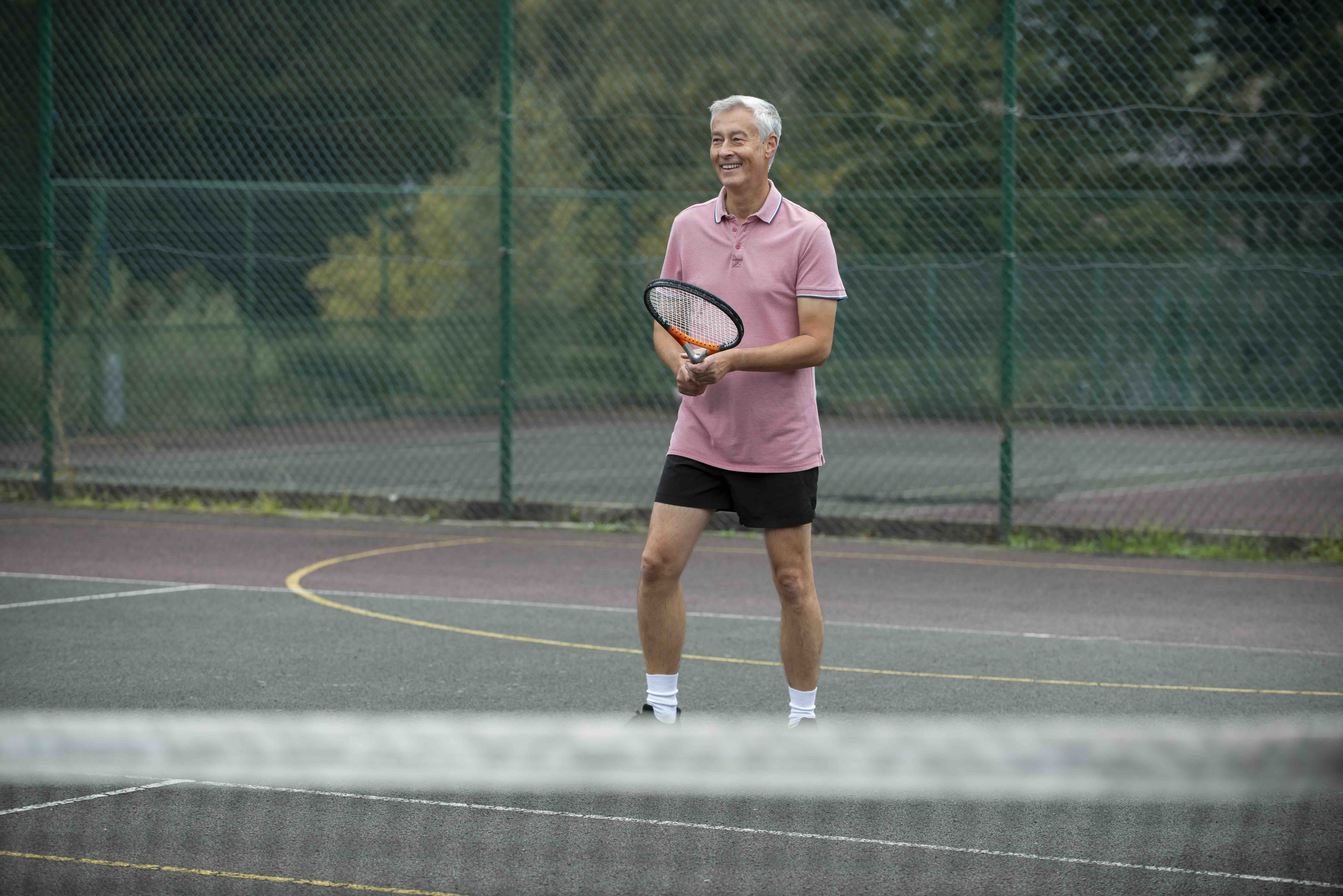 man playing tennis