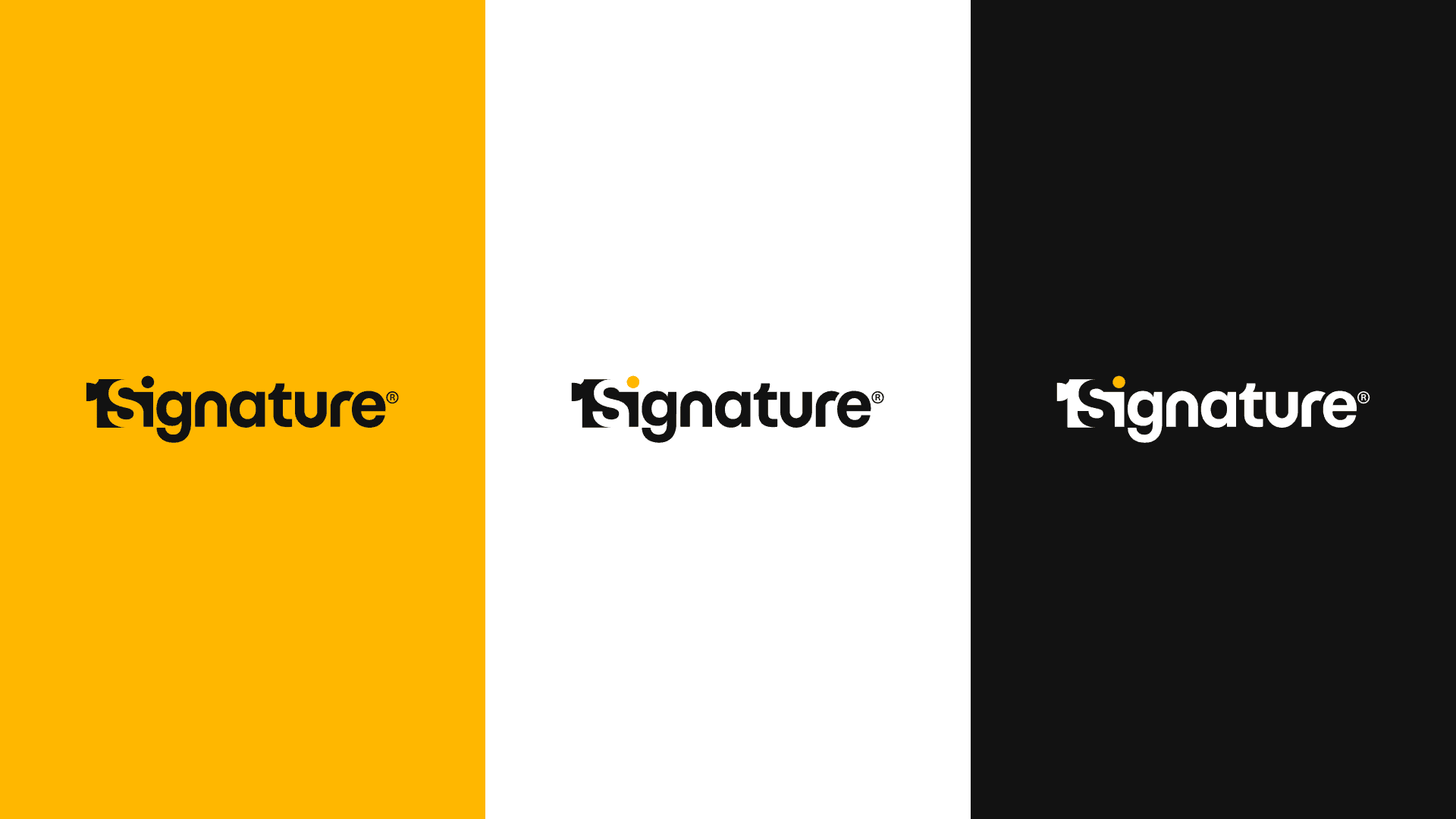 1Signature logo color variations.