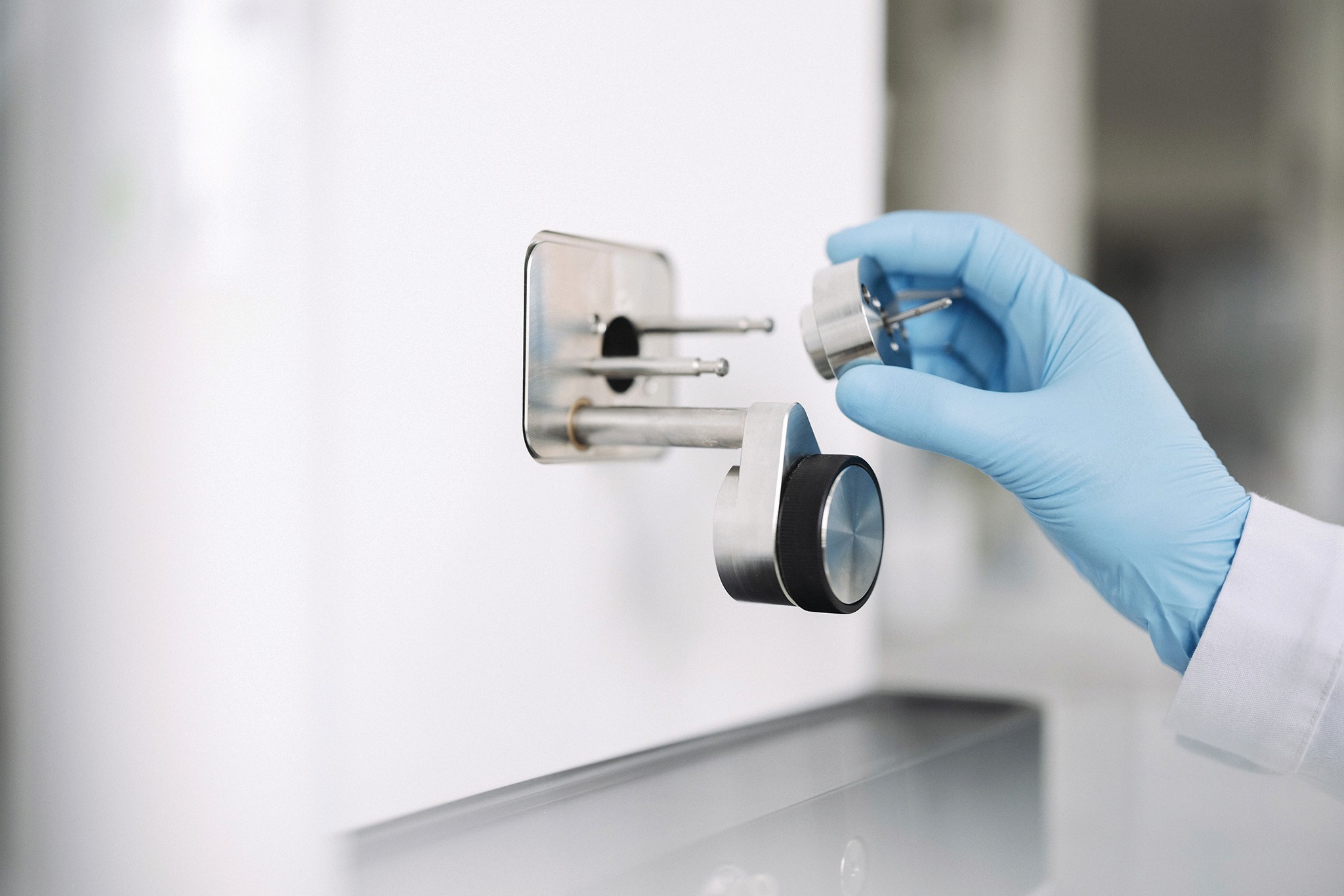 Detailansicht auf ELSD-Sensor von Flüssig-Chromatografiegerät Pure Excellence Line in Labor (Büchi, 2026)