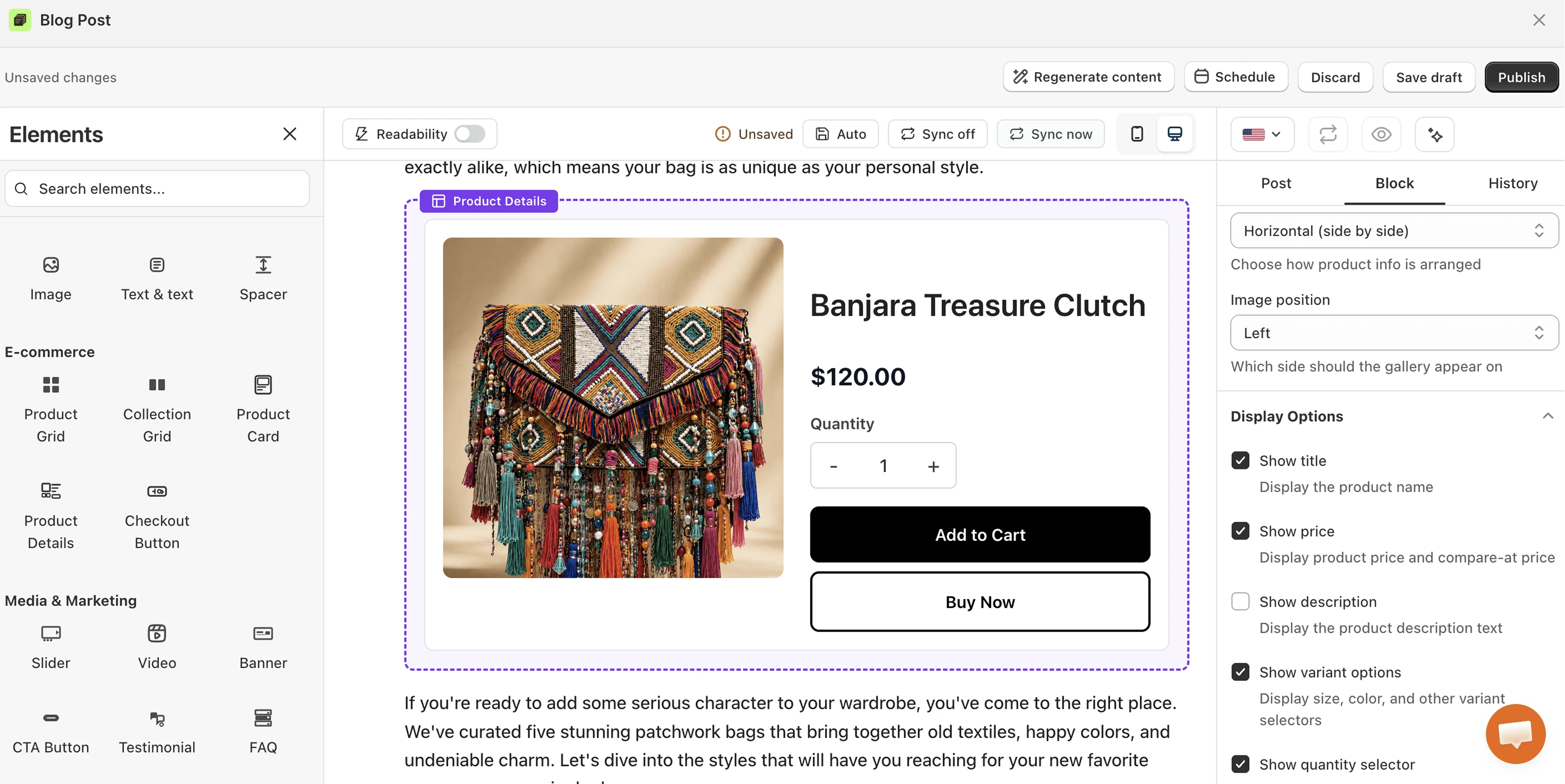 How to add products to Shopify blog posts
