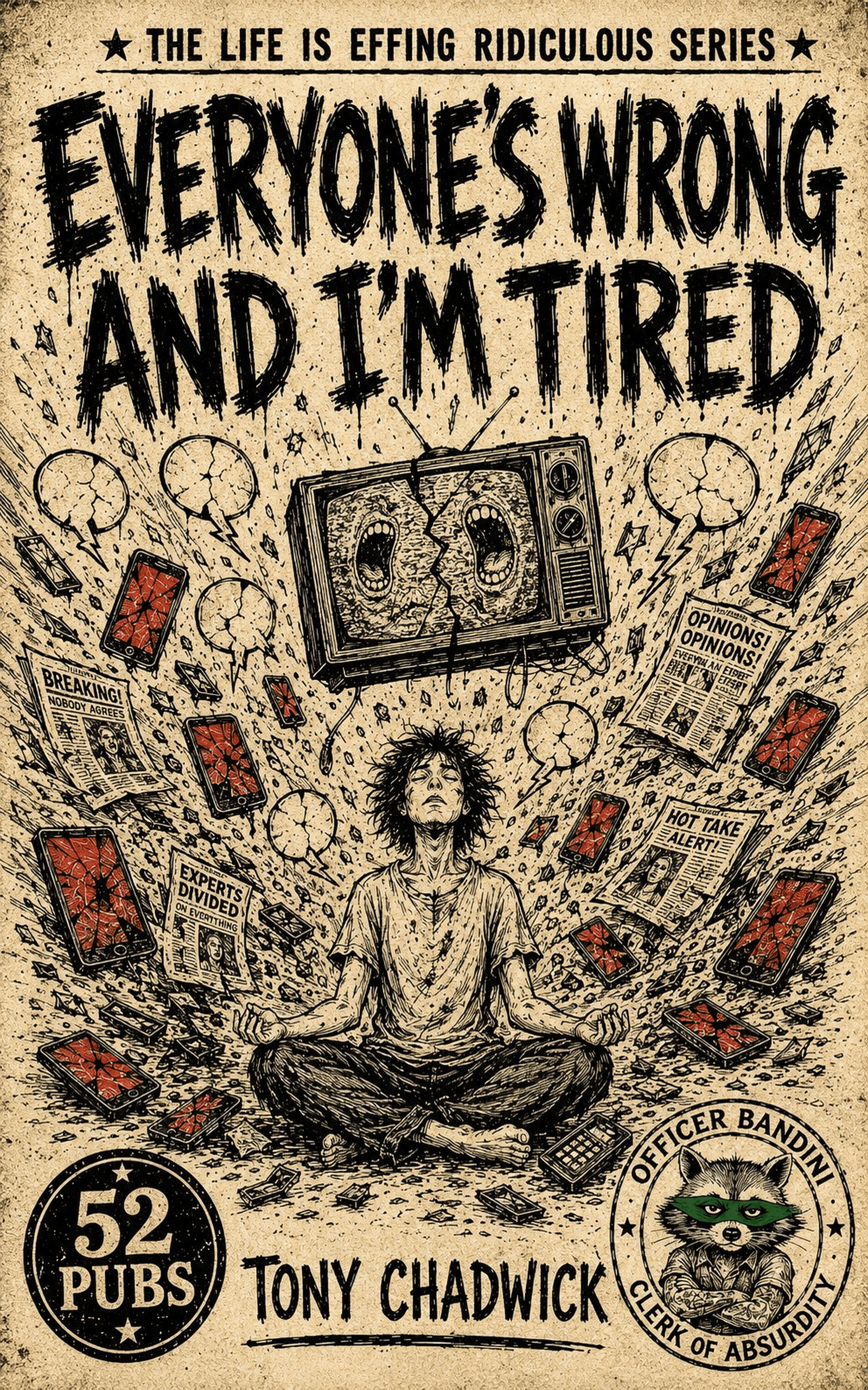 Everyone's Wrong and I'm Tired — Book 1 of The Life Is Effing Ridiculous Series by Tony Chadwick. Published by 52 Pubs.