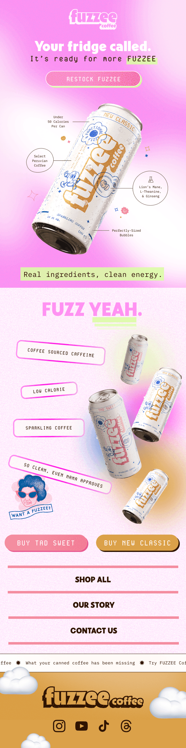 Fuzzee coffee email design