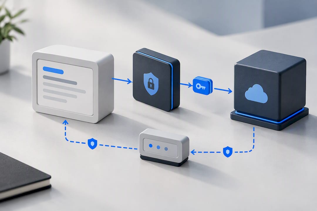 Illustration of secure prompt credential handling
