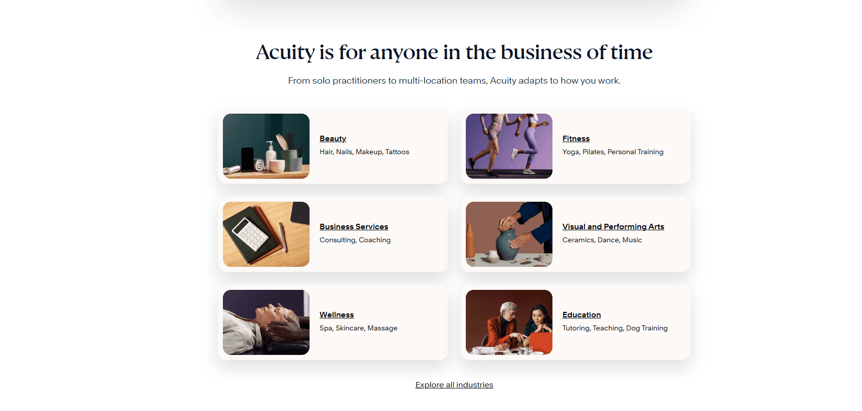 Acuity is for anyone in the business of time