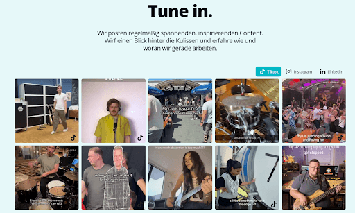 thomann tiktok feed example