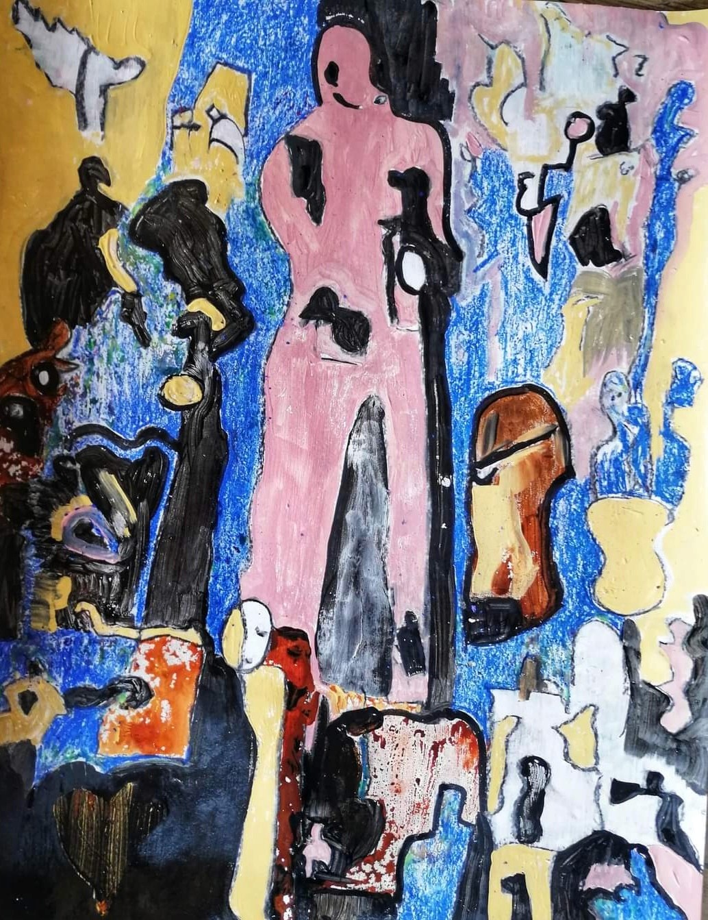 In de schoot van mijn moeder | inkt op papier | 60x30cm