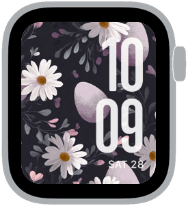 midnight meadow Apple Watch face preview 2 featuring floral, easter, and spring.