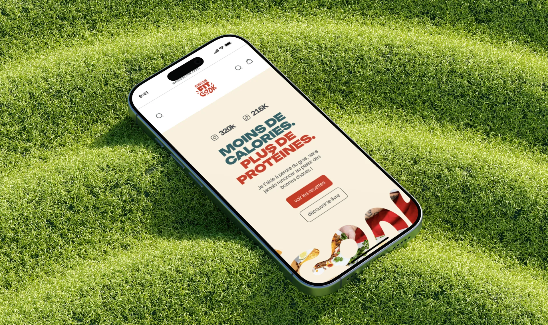 Application mobile Swiss Fit Cook affichée sur smartphone