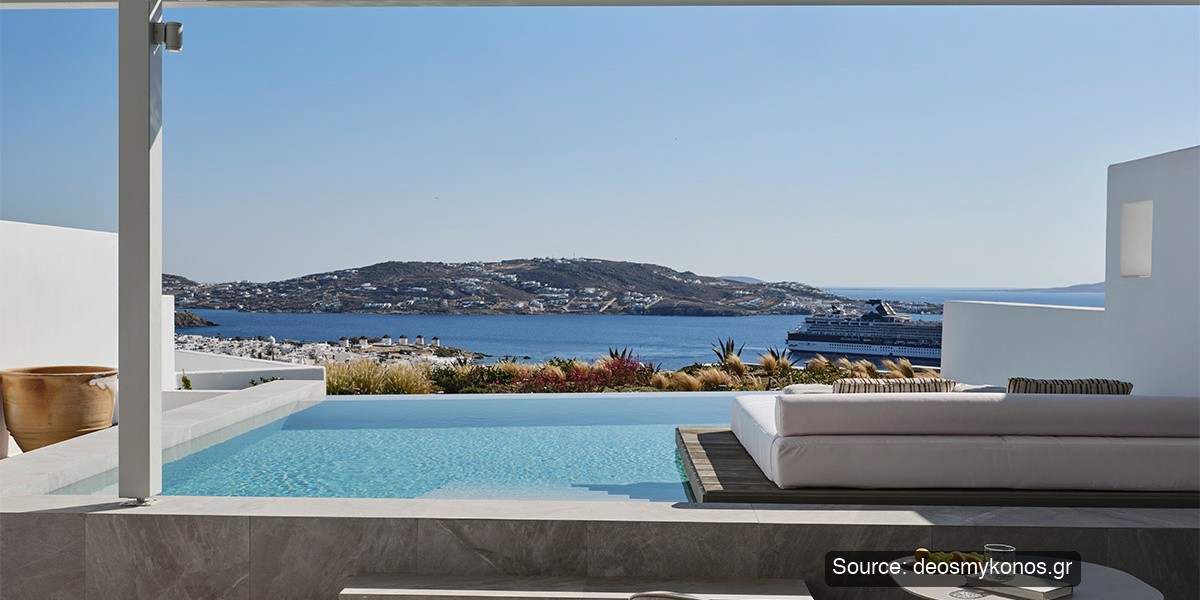 Myconian Deos – private pool terrace