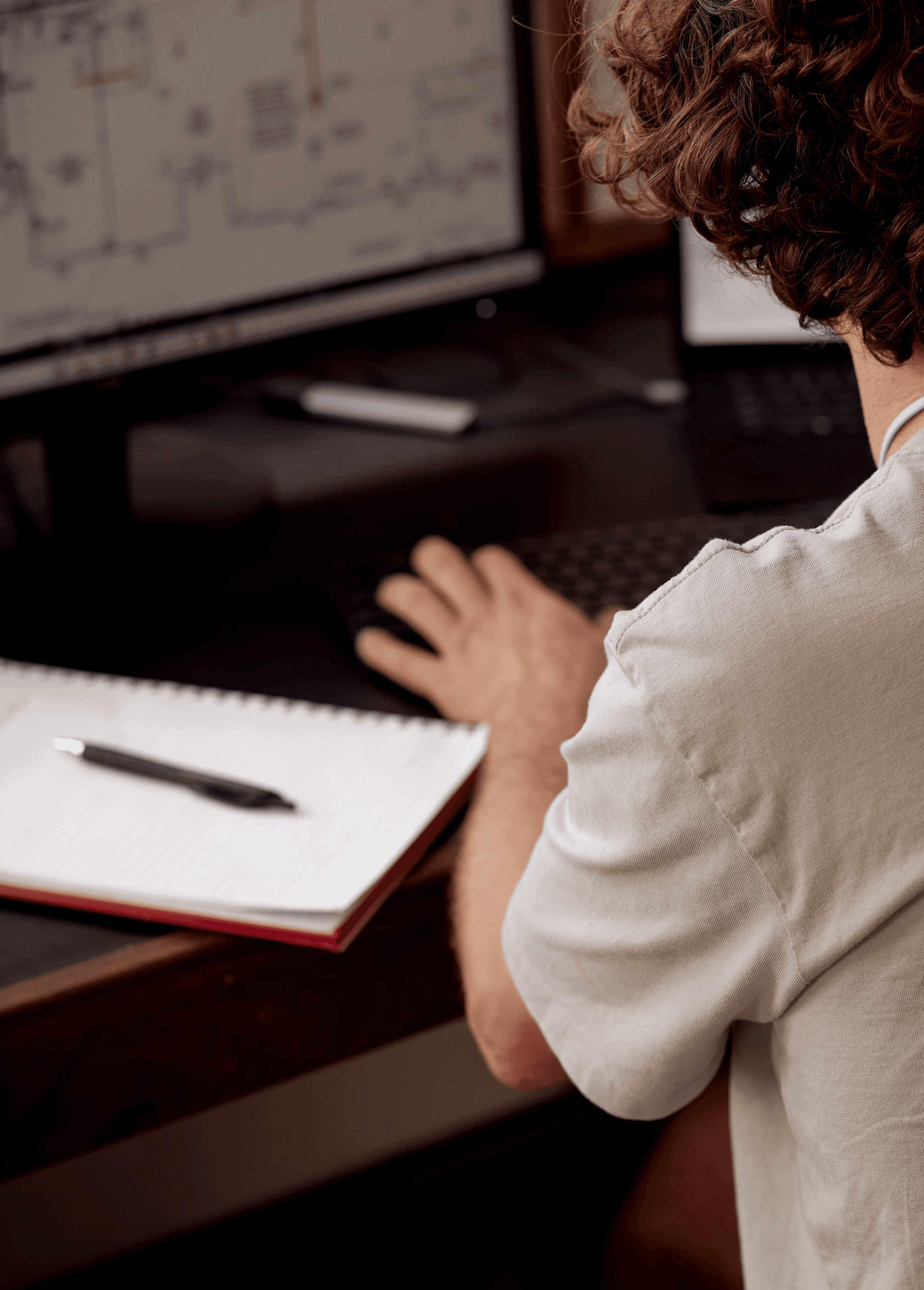 person on computer